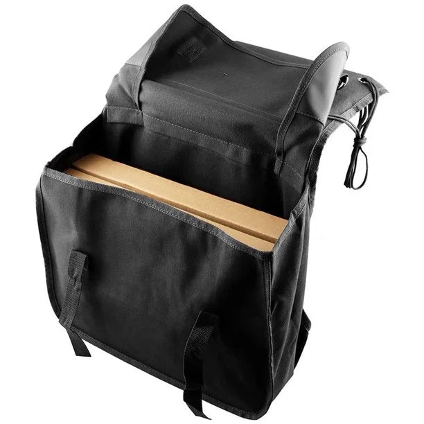 Black Canvas Motorcycle Saddle Bag U6933