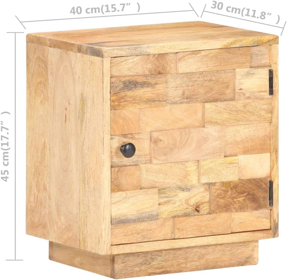 Solid Mango Wood Bedside Cabinet L7775