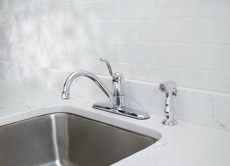 Chrome Kitchen Faucet with Side Sprayer Q9468