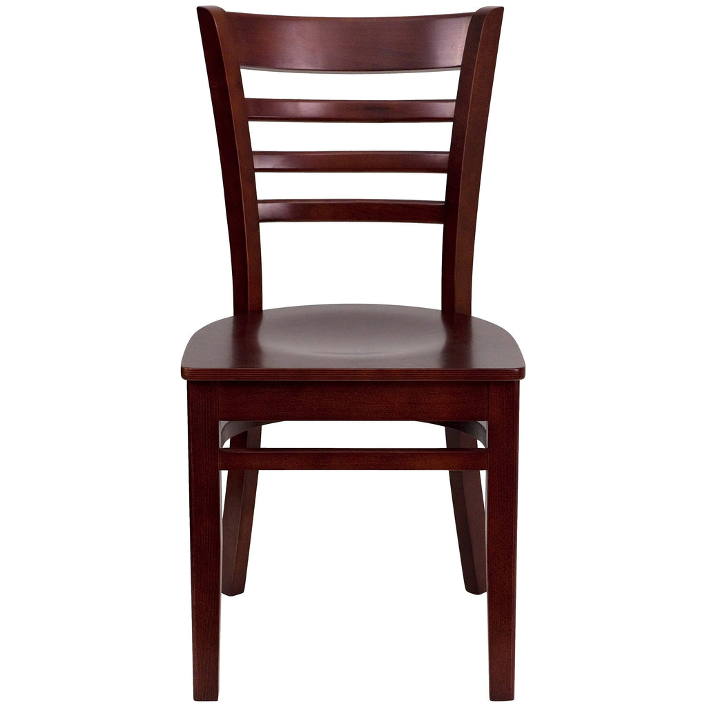 Mahogany Wood Ladder Back Restaurant Chair X4938
