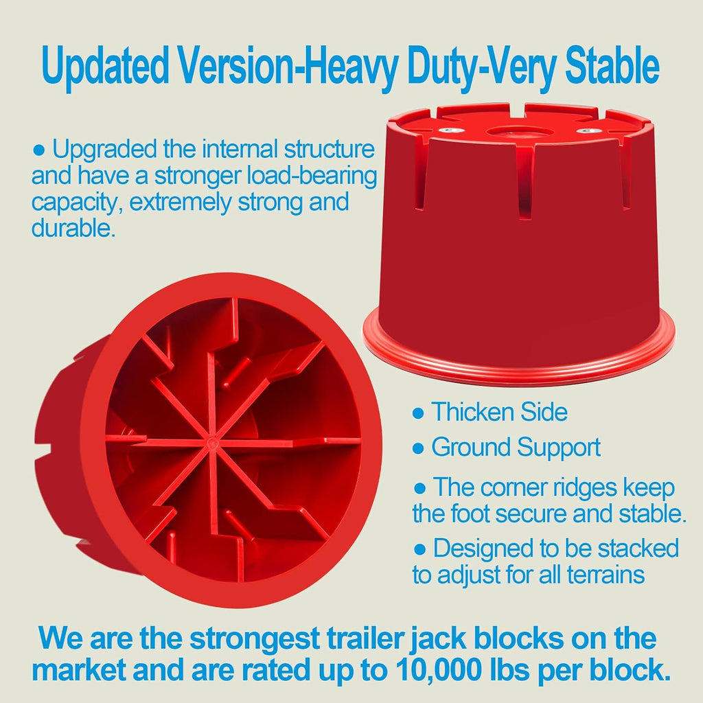 Jack Block for RV Travel Trailer, Fifth Wheel, Popup Camper, Toy Hauler, Supports up to 10000 lbs per Block U9261