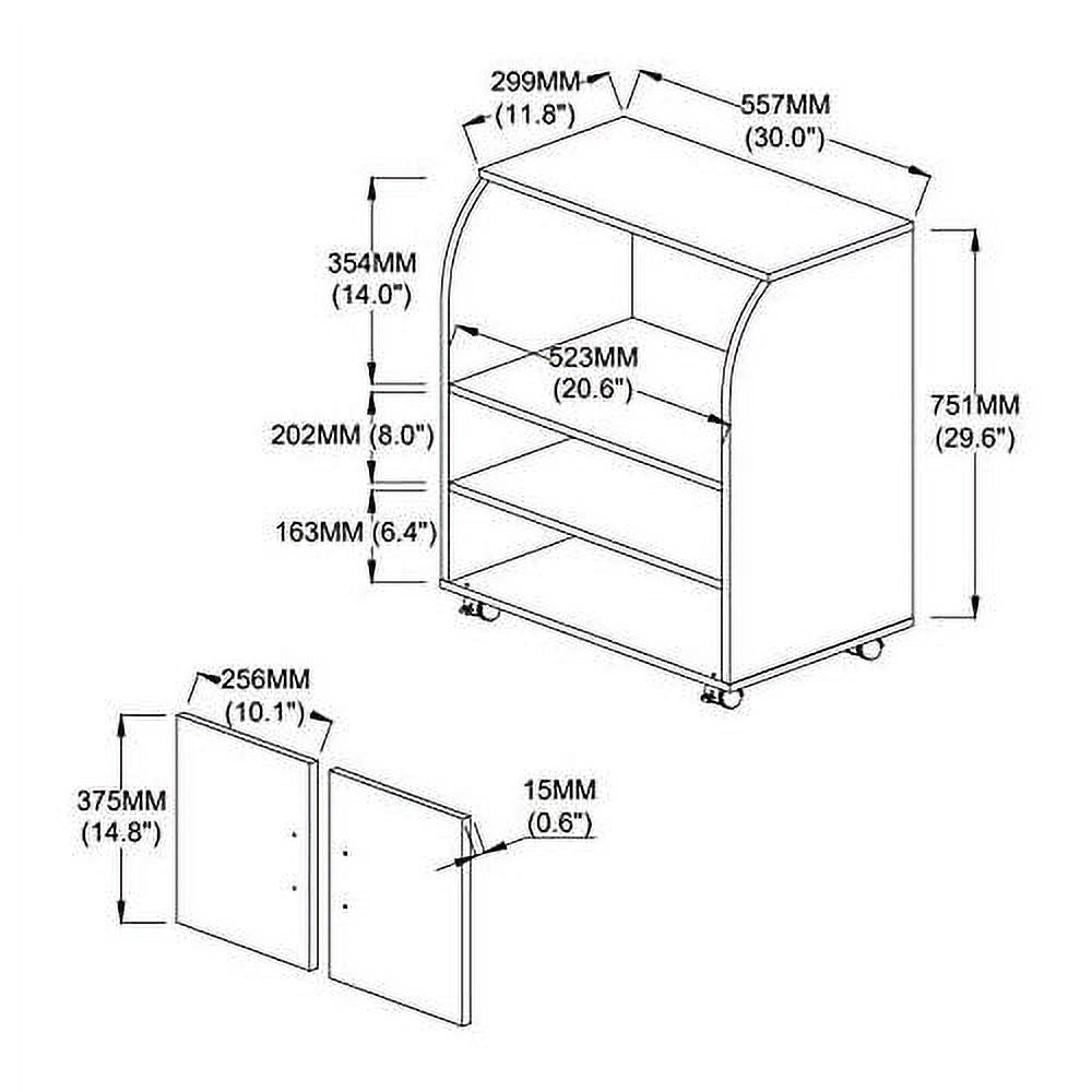White Microwave Kitchen Cart C346495
