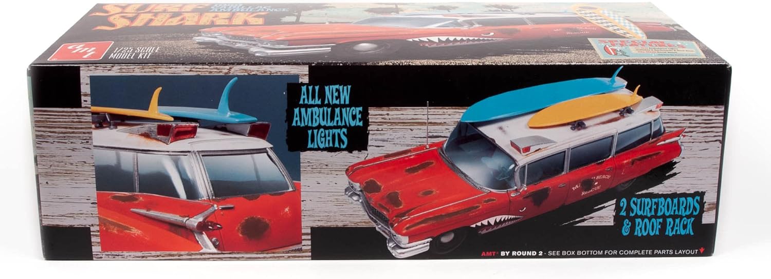1959 Cadillac Ambulance 1:25 Scale Model Kit Pack of 2 R87506