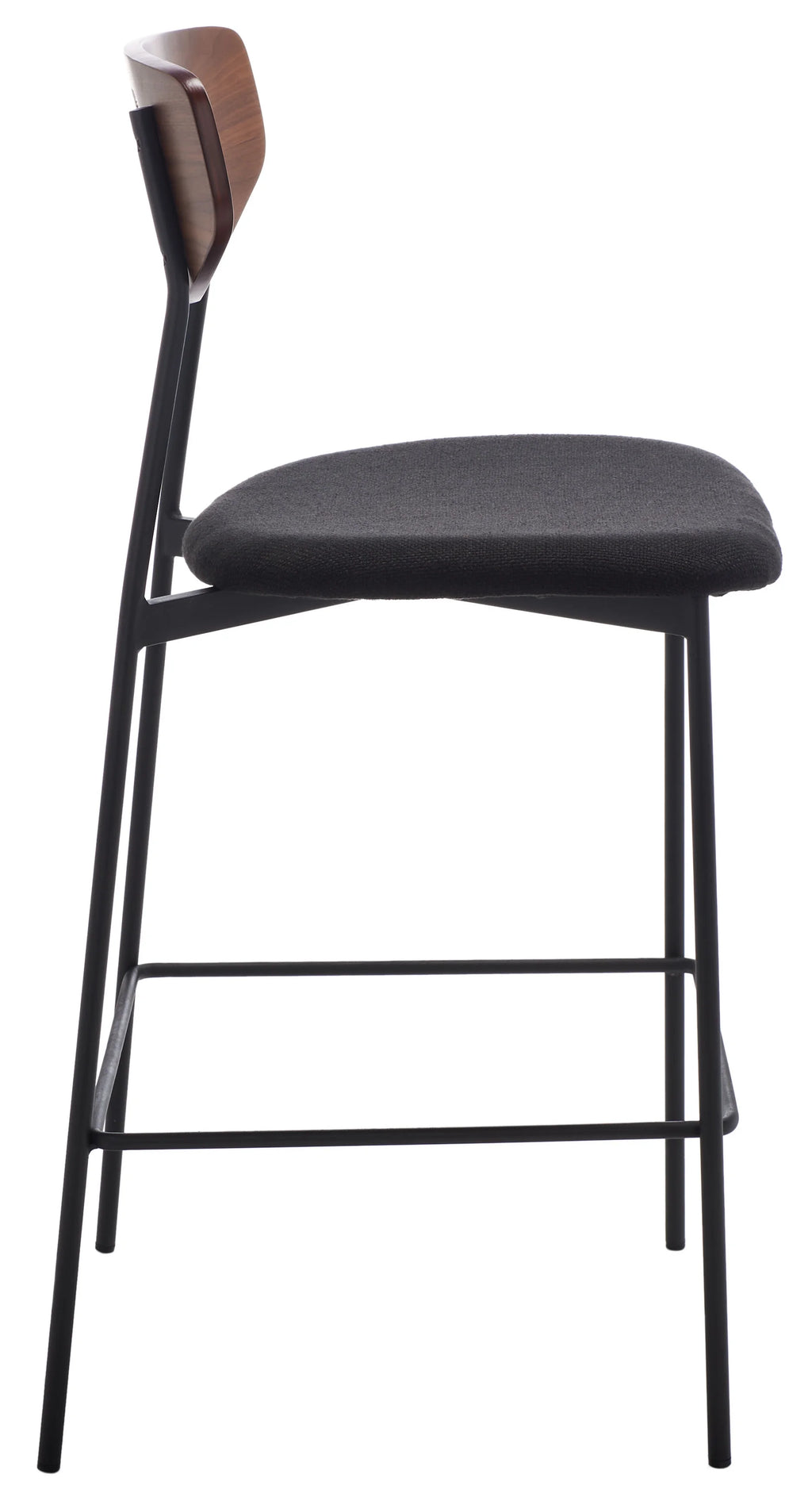 Walnut/Black Scandinavian Counter Stool I141