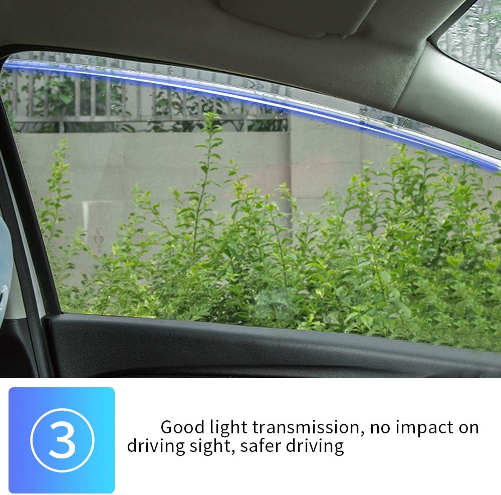 4Pcs Smoke Car Window Visors Rain Guard Tape-On Mount P614