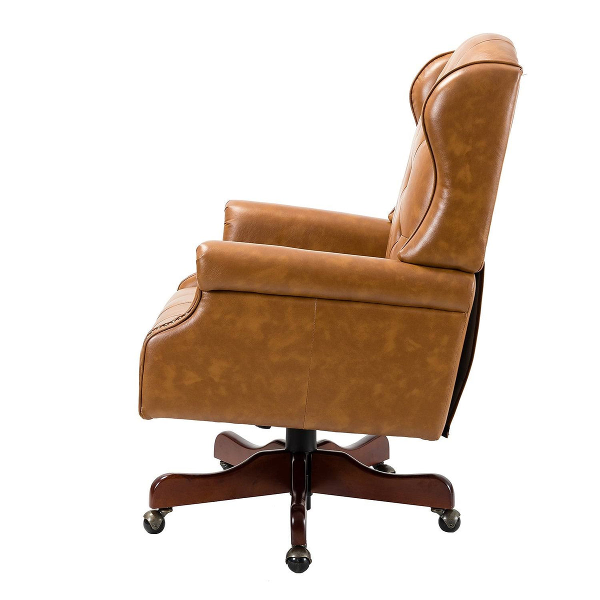 Camel Swivel Executive Chair with Tufted Back H260349
