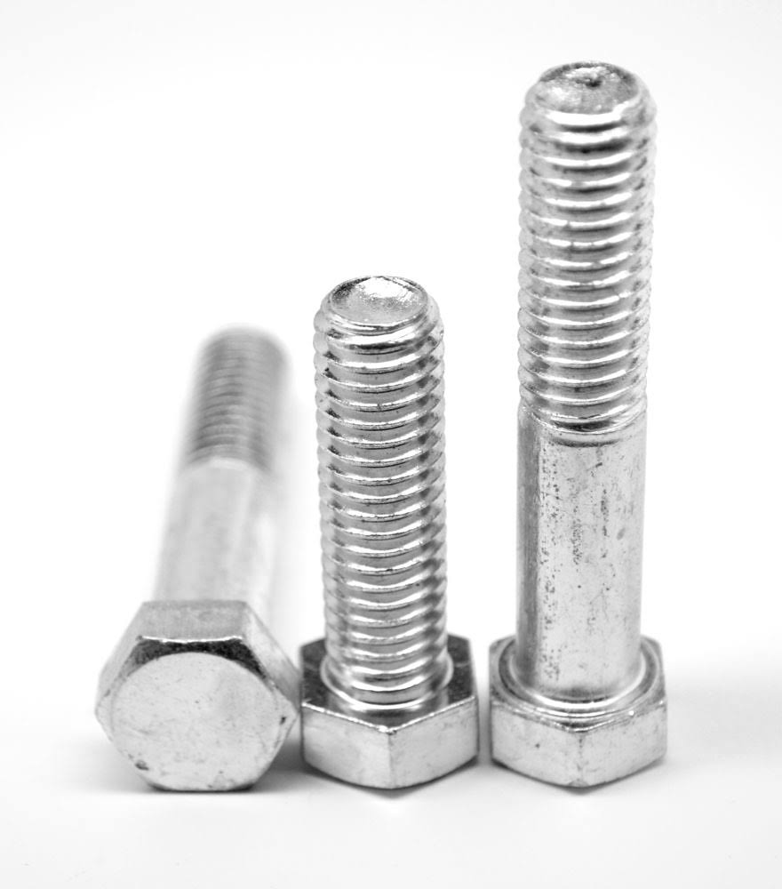 M12 x 1.75 x 85 mm Coarse Thread DIN 931 Class 8.8 Hex Cap Screw Medium Carbon Steel Zinc Plated Pk 25 Q72608