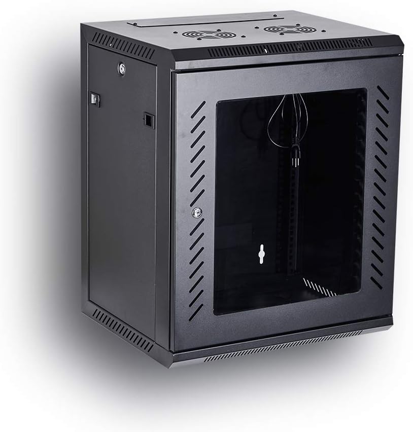 BLACK 06U 19-Inch Server Network Rack with Locking Glass Door H2675