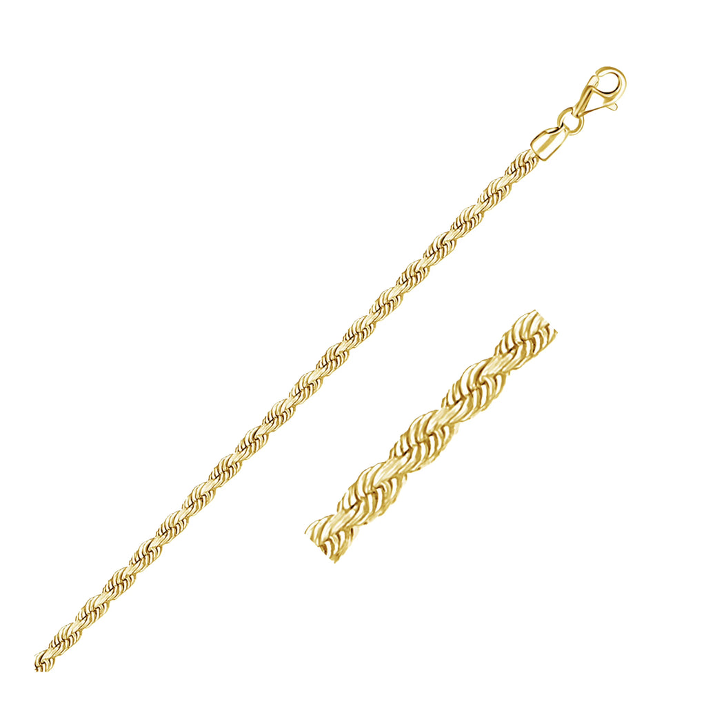14k Yellow Gold Diamond Cut Rope Chain 20 in N30420