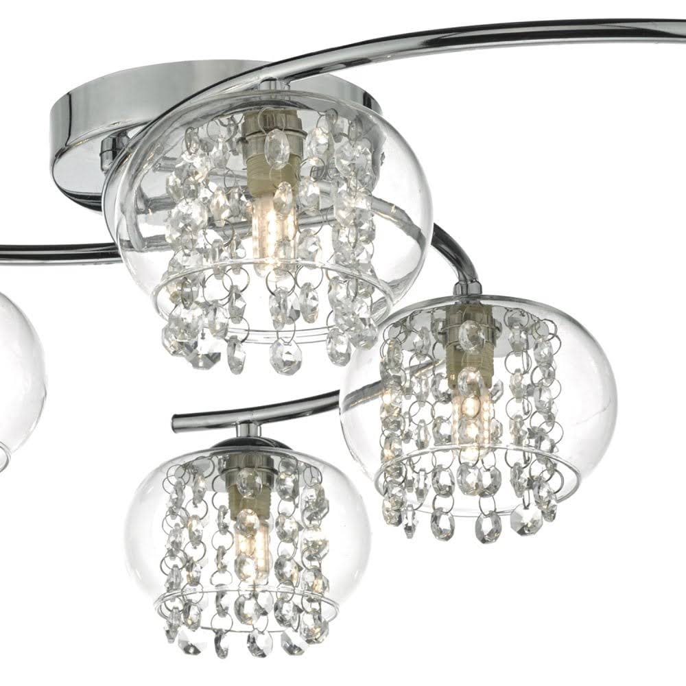 Polished Chrome Semi Flush Crystal Light G564616
