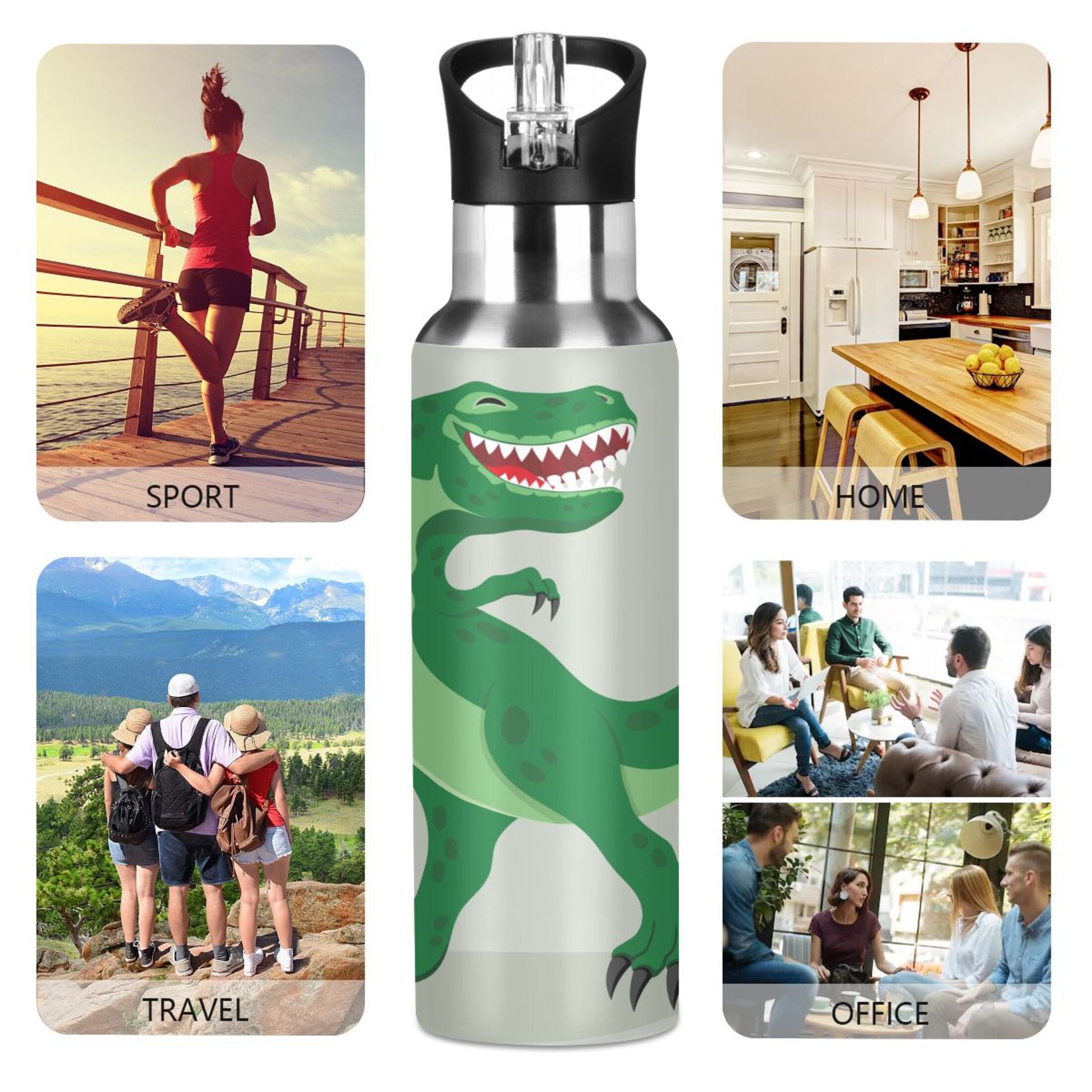 Stainless Steel Vacuum Insulated Water Bottle with Straw Lid 20 OZ Y9299