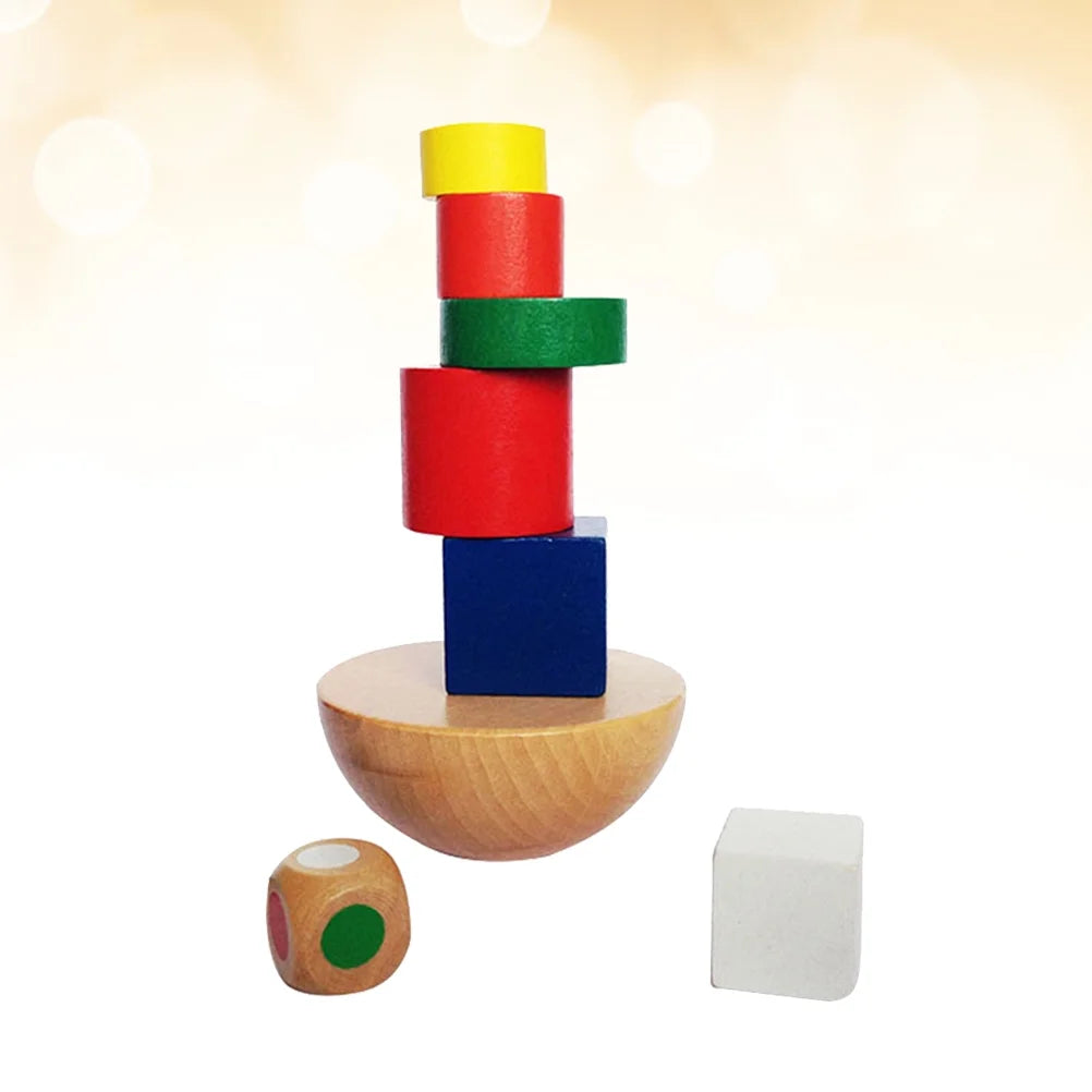 Wooden Hemisphere Balancing Games Stackable Building Blocks Set D7574