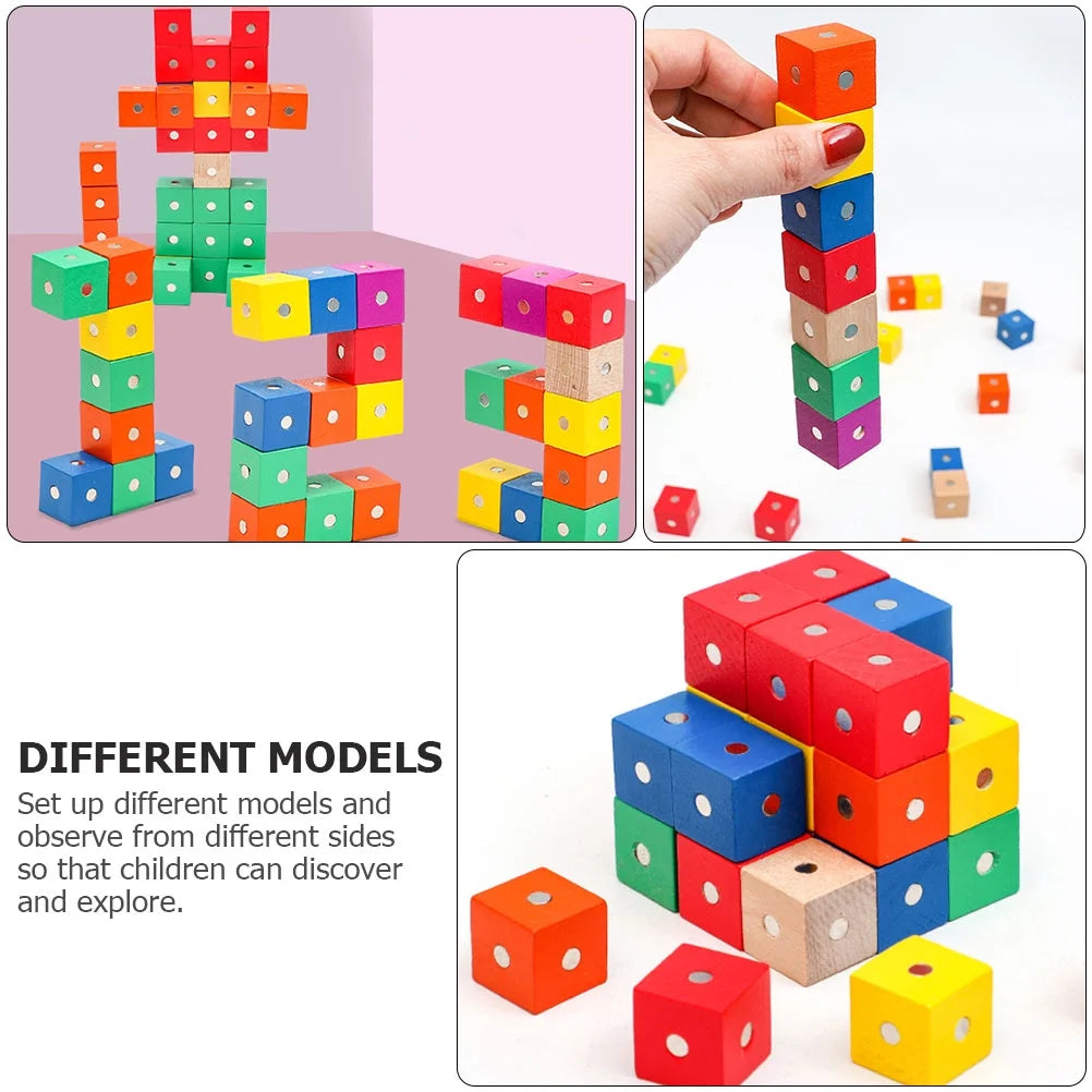 30 Pcs Magnetic Building Blocks Wooden Cube Toys H815049