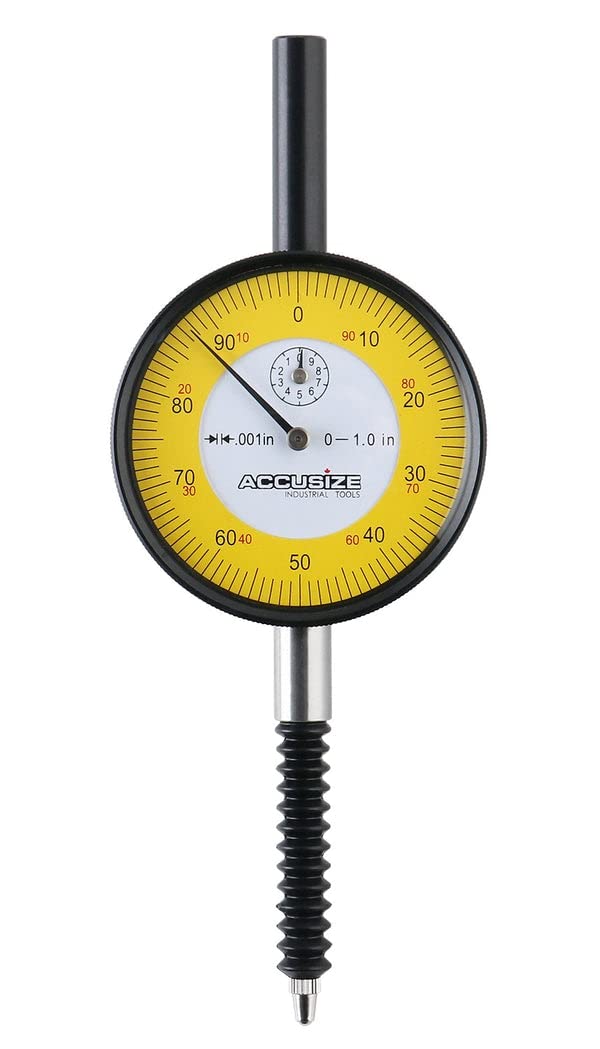 0-1 x 0.001 Lug Back Dial Indicator, Pack of 2 W6891