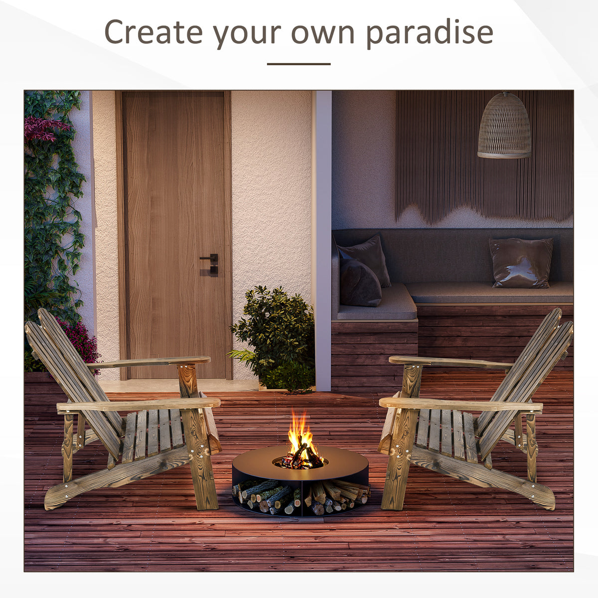 Brown Wooden Adirondack Chair C792287