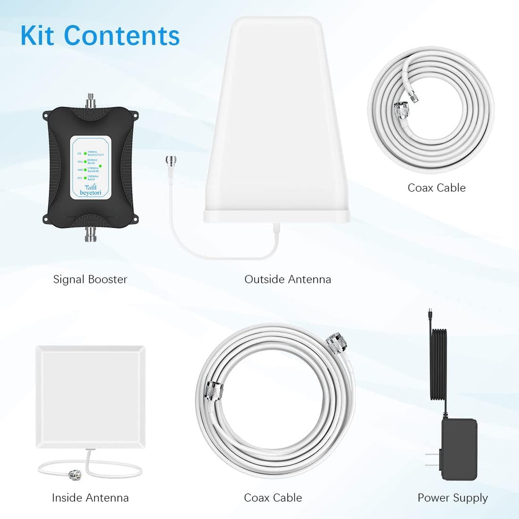 Cell Phone Signal Booster for Home GSM 3G 4G LTE 5G, Up to 4000 sq.ft, Black V744703