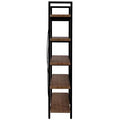 5-Tier Industrial Bookcase with Rustic Wood and Metal Frame E289