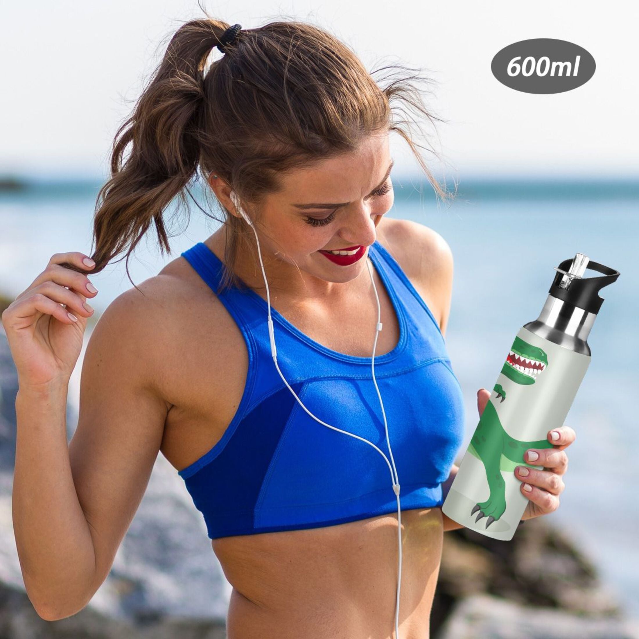 Stainless Steel Vacuum Insulated Water Bottle with Straw Lid 20 OZ Y9299
