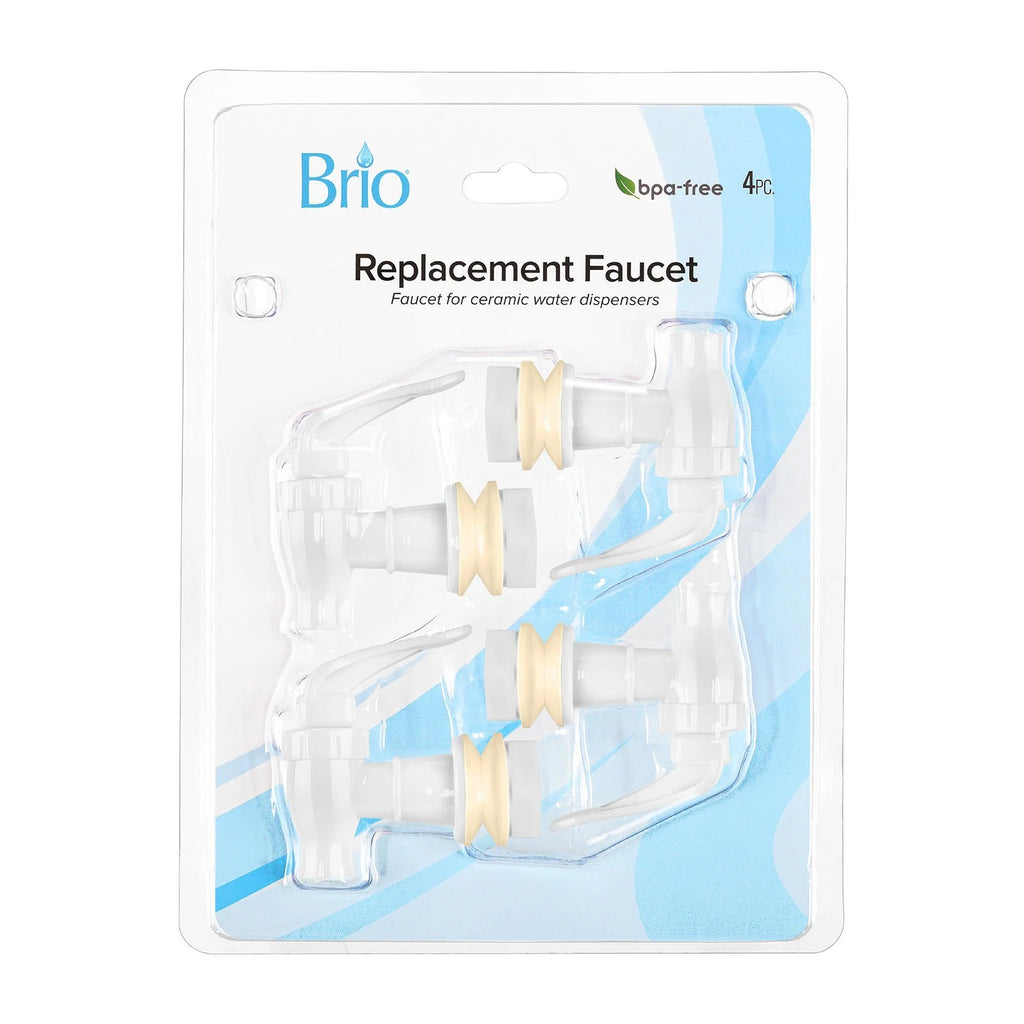 White B.P.A.-Free Water Dispenser Replacement Valve 4 Pack N370719