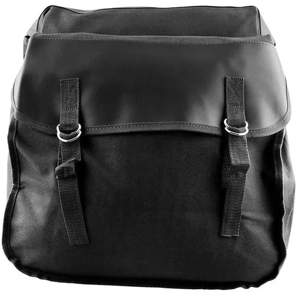 Black Canvas Motorcycle Saddle Bag U6933