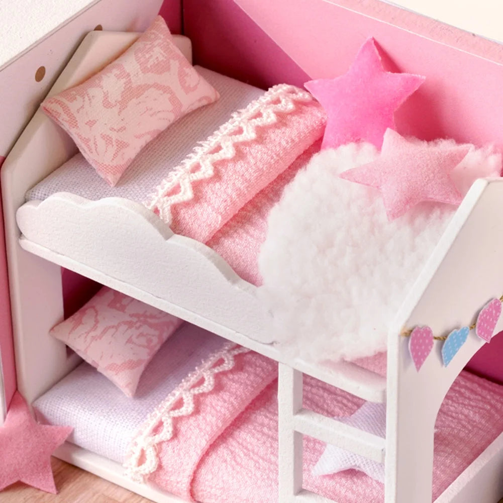 Pink Wooden Dollhouse Kit S57509