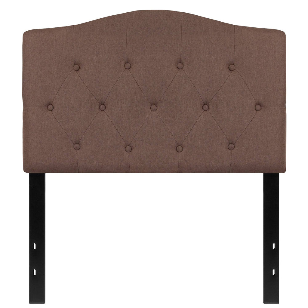 Tufted Upholstered Twin Size Headboard in Camel Fabric C360