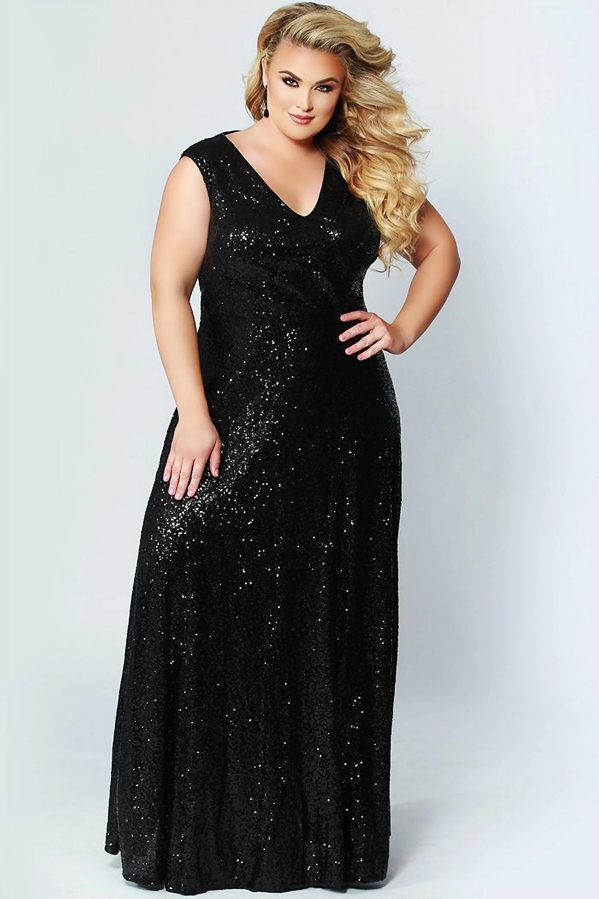 Sequins Plus Size Long Formal Gown P8267