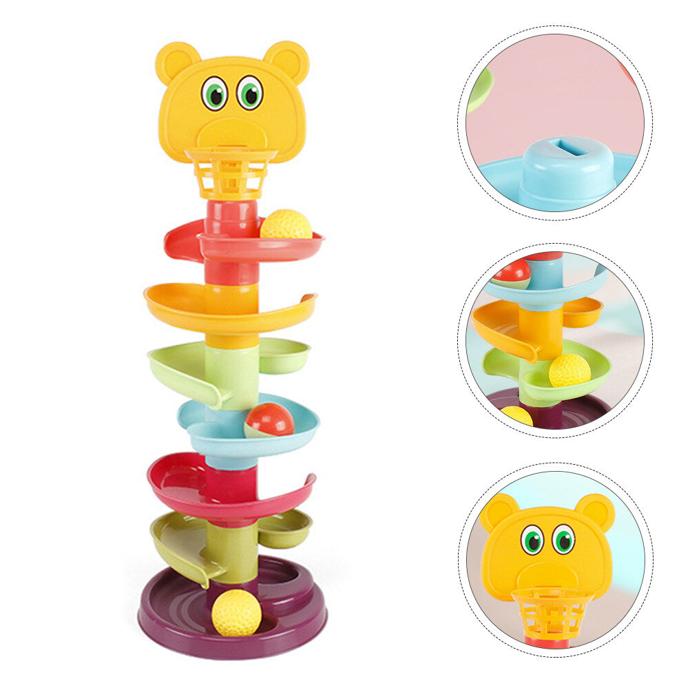 Kid Track Sliding Ball Tower Toy Stacking Toy with 3 Balls J1141