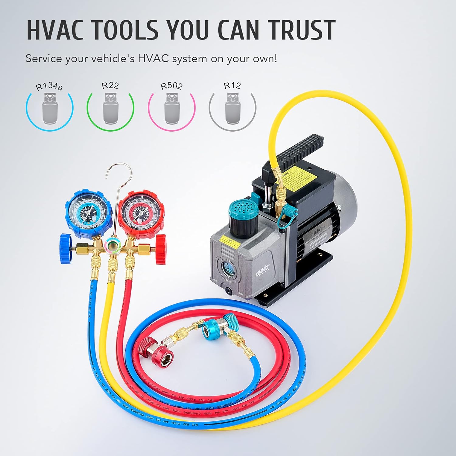 3 Way AC Gauges with 3.5cfm Vacuum Pump B31821