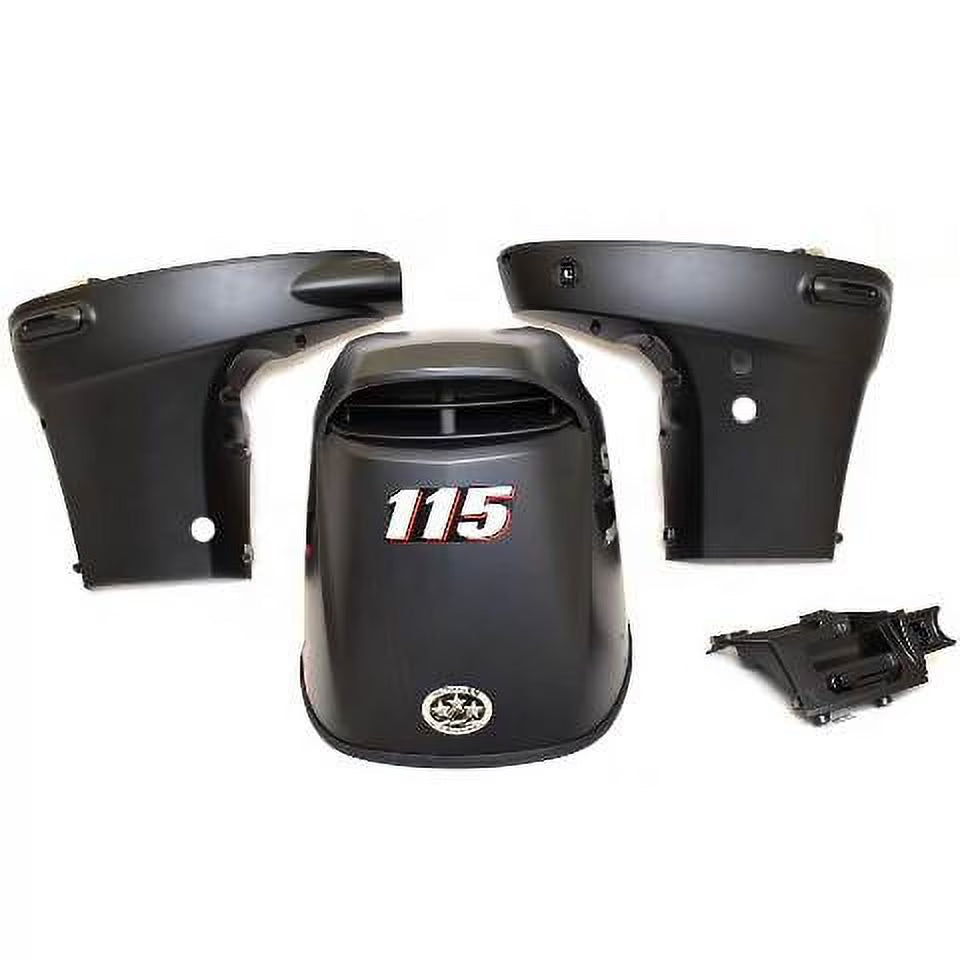Matte Black 115 HP Boat Engine Cowling Kit (4PC) W478