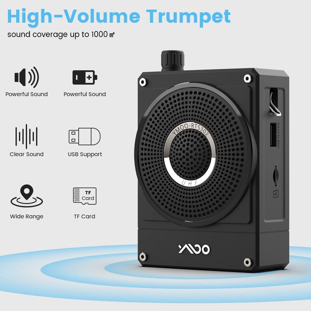 10W 1800mAh Rechargeable Voice Amplifier with UHF Wireless Microphone Headset, Pack of 2 V97149