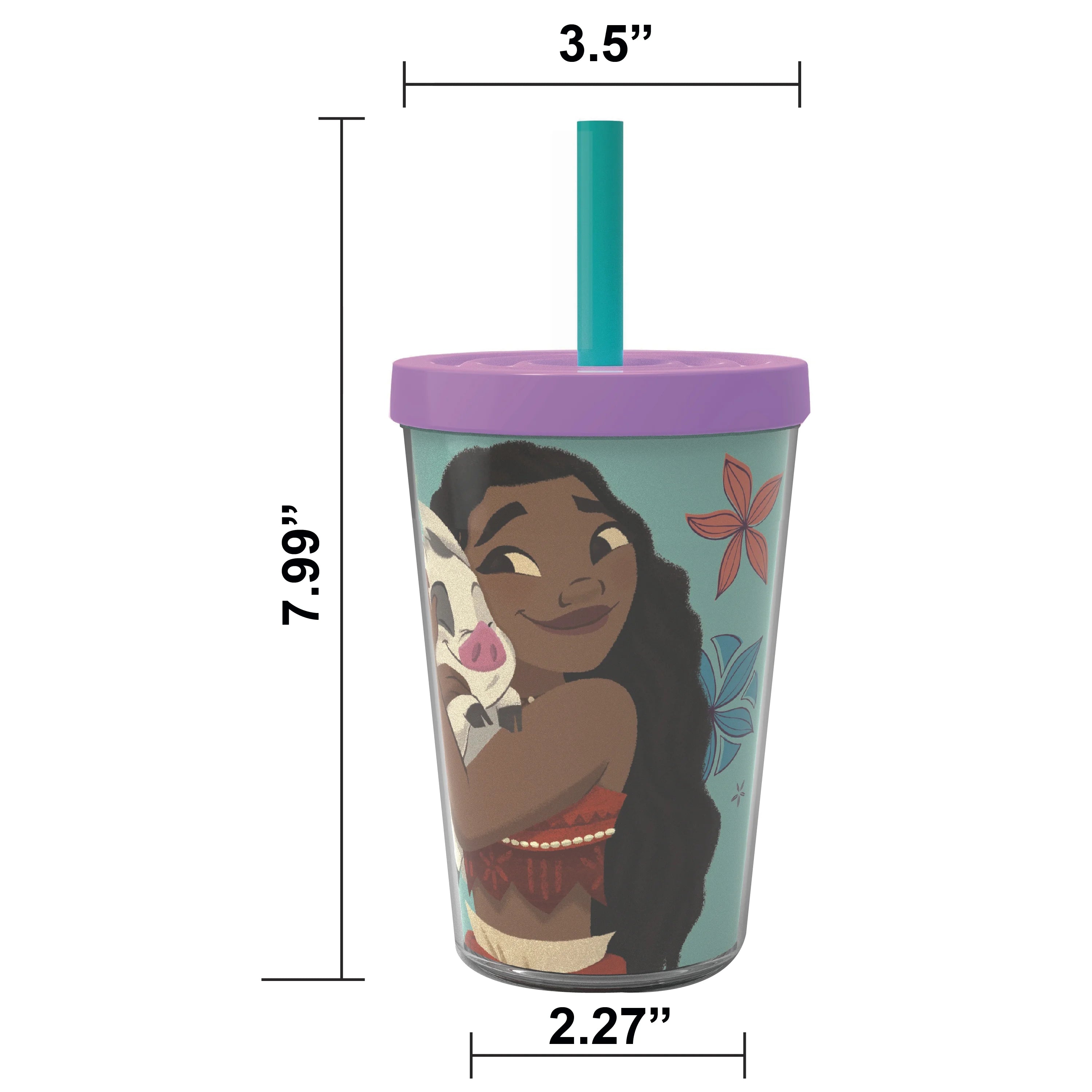 2 pcs 13 oz Kids Straw Tumbler Plastic Double Wall Insulated D947890