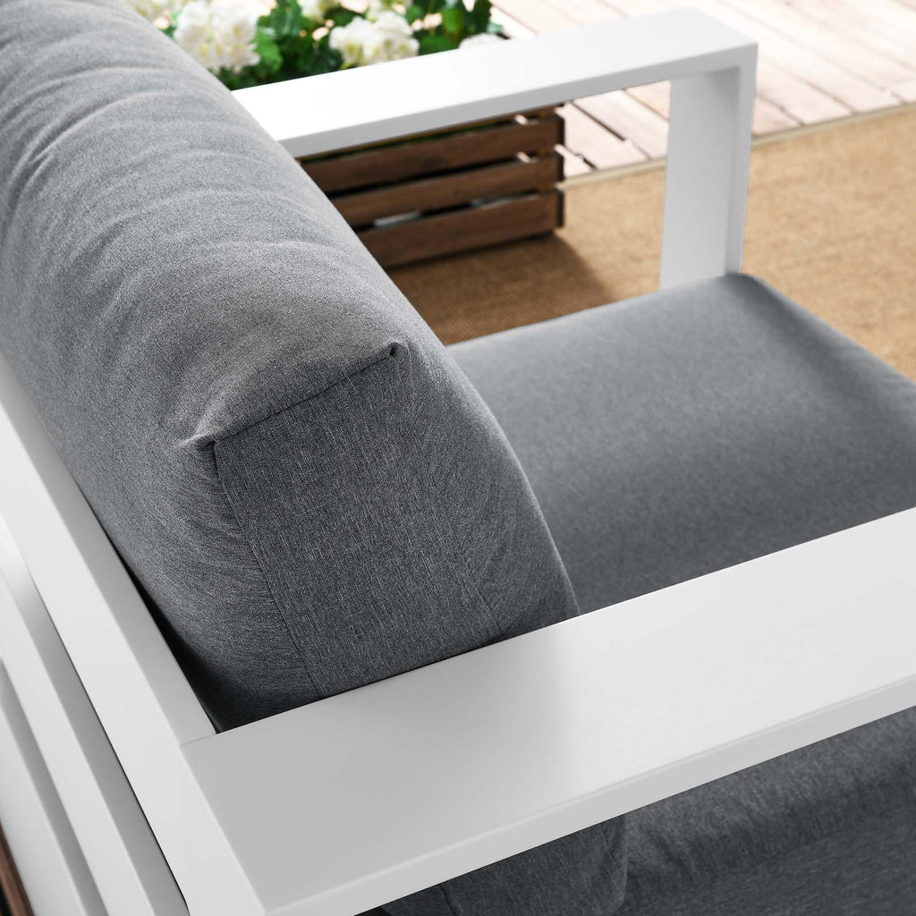 White Powder-Coated Aluminum Armchair Q4545