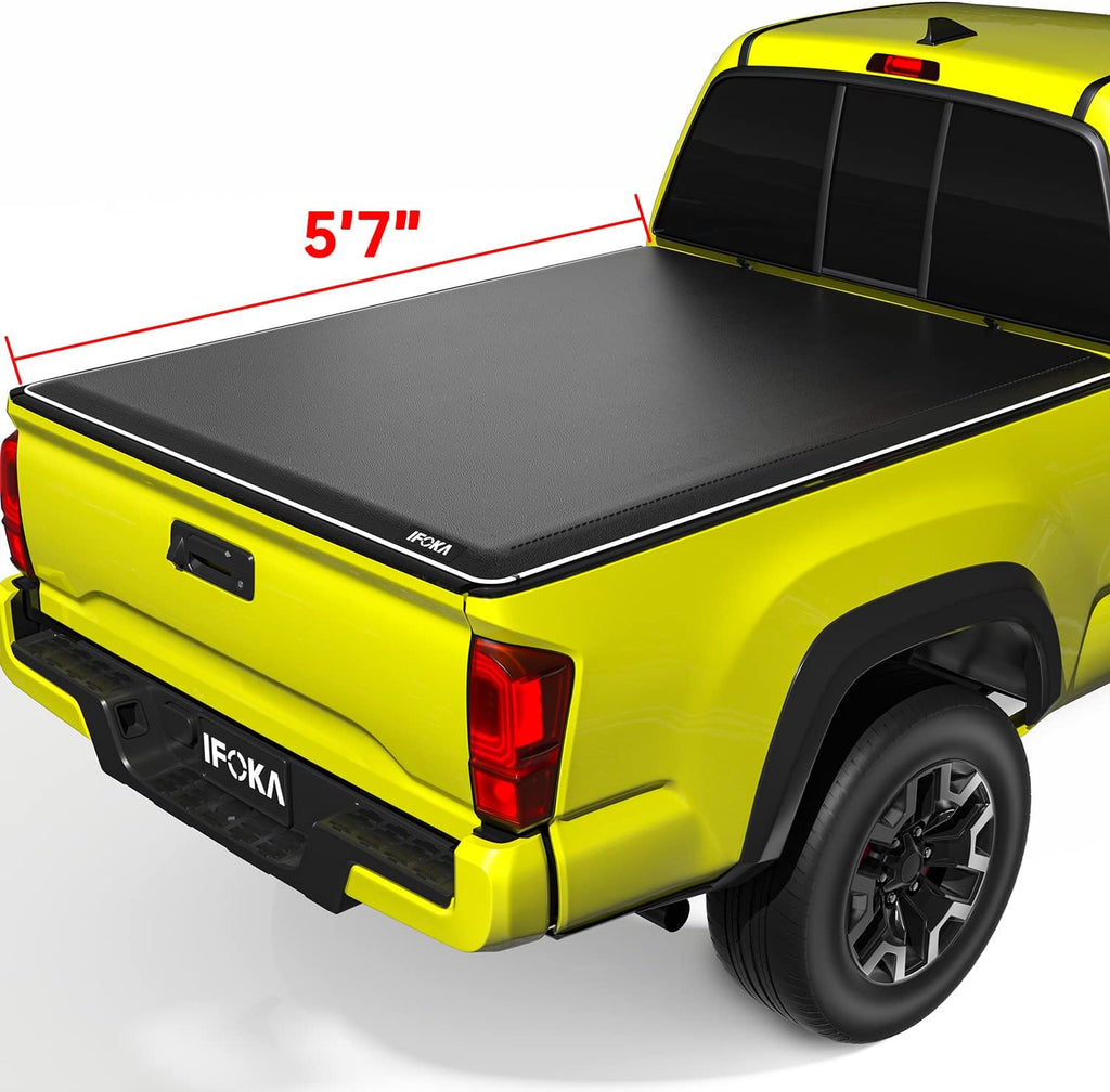Truck Bed Tonneau Cover Soft Roll Up with Reflective Strip D796465